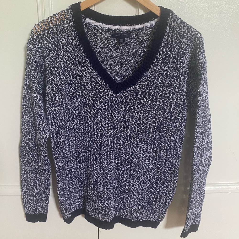 Tommy Hilfiger V-Neck Knit Sweater - Picture 1 of 8